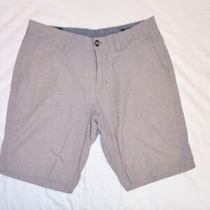 Men's Classic Grey Linen Flat Front Shorts